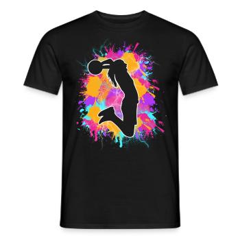 basketball women's basketball player basketball - Men's T-Shirt - black - Front - AI Model Male 178 light (178cm)