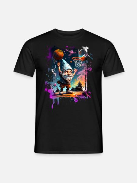 Basketball Gnome - Männer T-Shirt - Schwarz