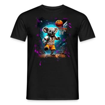 Basketball Koala - Men's T-Shirt - black - Front - AI Model Male 178 light (178cm)