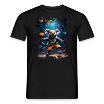 Basketball Koala - Men's T-Shirt - black - Front - AI Model Male 178 light (178cm)