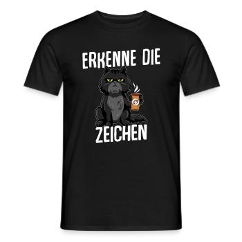 Cat Recognize the Signs Black - Men's T-Shirt - black - Front - AI Model Male 178 light (178cm)