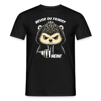 Avant de poser la question : Non - T-shirt homme - noir - Devant - AI Model Male 178 light (178cm)