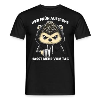 Si vous vous levez tôt, vous détestez plus de la journée - T-shirt homme - noir - Devant - AI Model Male 178 light (178cm)