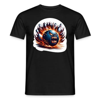 Feuer-Bowling - Männer T-Shirt - Schwarz - Vorne - AI Model Male 178 light (178cm)