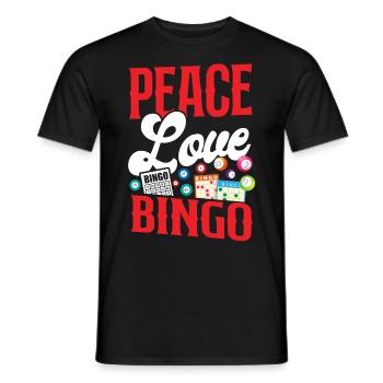 Bingo Player Girl Peace Love Bingo - Men's T-Shirt - black - Front - AI Model Male 178 light (178cm)