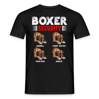 BOXER SECURITY Drôle de Chien Propriétaire Allemand - T-shirt homme - noir - Devant - AI Model Male 178 light (178cm)