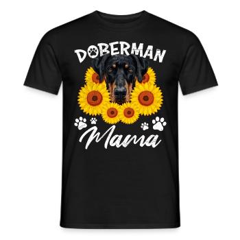 DOBERMAN MOM Hundebesitzer Doberman MAMA - Männer T-Shirt - Schwarz - Vorne - AI Model Male 178 light (178cm)
