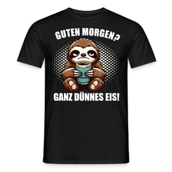 Guten Morgen Faultier Faultierliebhaber Sloth - Männer T-Shirt - Schwarz - Vorne - AI Model Male 178 light (178cm)