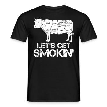 Grill Master LET'S SMOKE Meat Lovers - Men's T-Shirt - black - Front - AI Model Male 178 light (178cm)
