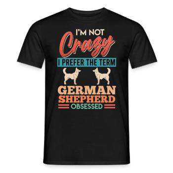 Berger allemand propriétaire pas fou préfèrent obsédé - T-shirt homme - noir - Devant - AI Model Male 178 light (178cm)