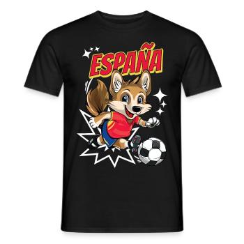 Soccer Spain Dog Animal Soccer Fan Team - Men's T-Shirt - black - Front - AI Model Male 178 light (178cm)