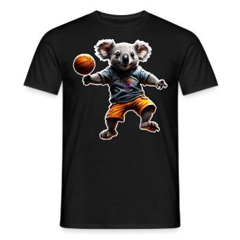 Basketball Koala - Men's T-Shirt - black - Front - AI Model Male 178 light (178cm)