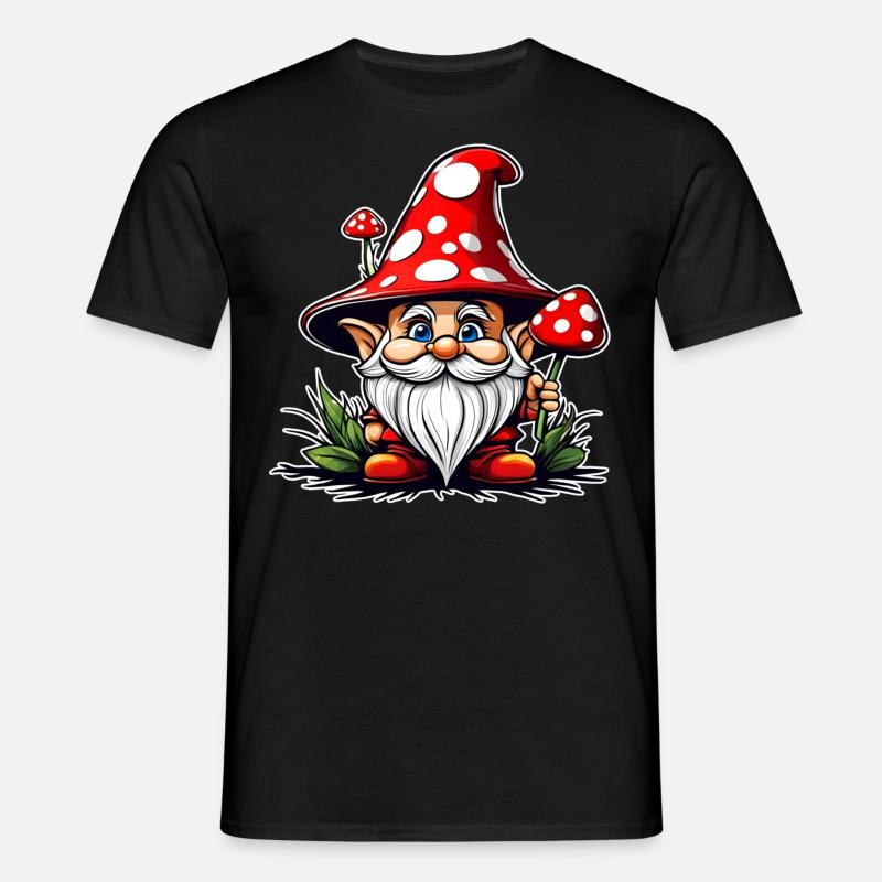 Cute Toadstool Leprechaun - Men's T-Shirt - black