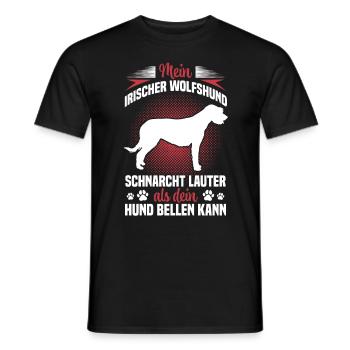 Irish Wolfhound Snores Noisy Greyhound - Men's T-Shirt - black - Front - AI Model Male 178 light (178cm)