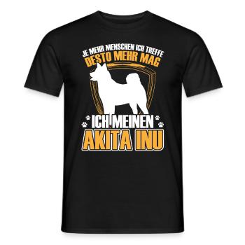 Akita Inu more like Japanese Akita Inu - Men's T-Shirt - black - Front - AI Model Male 178 light (178cm)