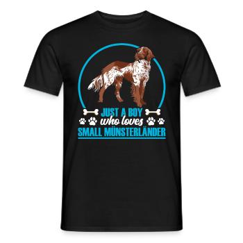 Junge der Kleiner Münsterländer liebt - Männer T-Shirt - Schwarz - Vorne - AI Model Male 178 light (178cm)