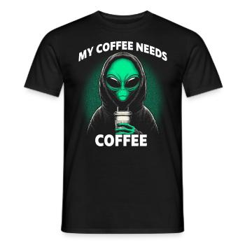 My Coffee Needs Coffee - Men's T-Shirt - black - Front - AI Model Male 178 light (178cm)