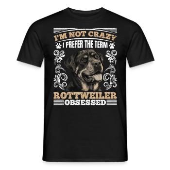 Ami Rottweiler JE NE SUIS PAS FOU PRÉFÈRE LE TERME - T-shirt homme - noir - Devant - AI Model Male 178 light (178cm)