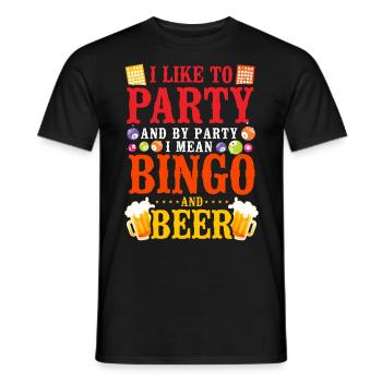 Bingo Player Bière J’aime faire la fête - T-shirt homme - noir - Devant - AI Model Male 178 light (178cm)