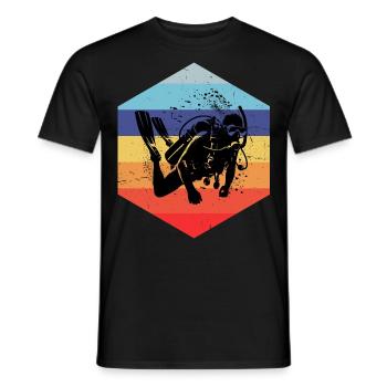 Free Dive Men's Diving Scuba Diver Diving - Men's T-Shirt - black - Front - AI Model Male 178 light (178cm)