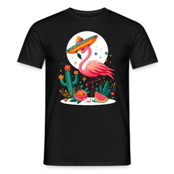 Cinco de Mayo Flamingo - Men's T-Shirt - black - Front - AI Model Male 178 light (178cm)