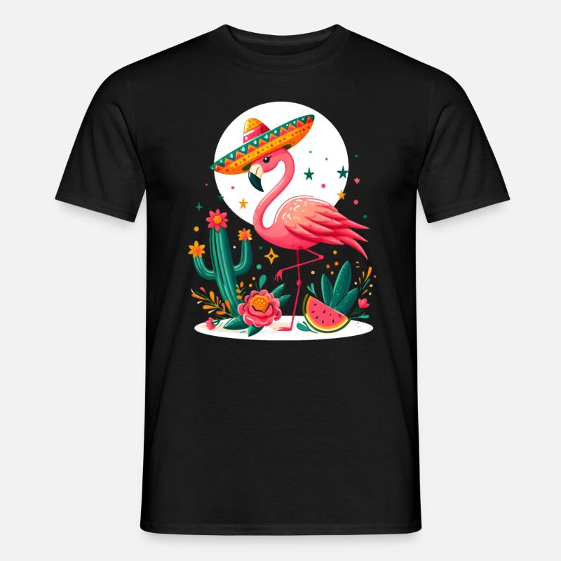 Cinco de Mayo Flamingo - Männer T-Shirt - Schwarz