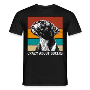 Boxeur allemand CRAZY ABOUT BOXER Drôle - T-shirt homme - noir - Devant - AI Model Male 178 light (178cm)