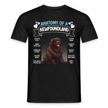 Newfie propriétaire ANATOMIE D’UN TERRE-NEUVE Drôle - T-shirt homme - noir - Devant - AI Model Male 178 light (178cm)