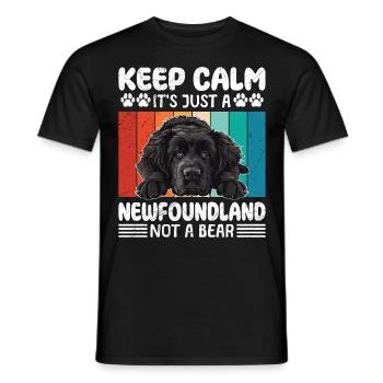 Newfie BLEIB COOL NEUFUNDLÄNDER KEIN GRIZZLY - Männer T-Shirt - Schwarz - Vorne - AI Model Male 178 light (178cm)