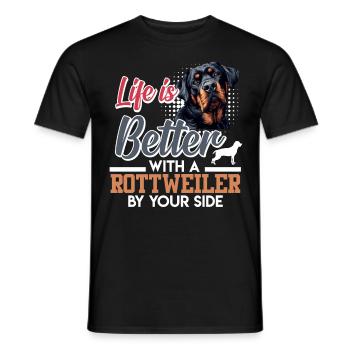 Rottie owner LIFE IS BETTER WITH ROTTWEILER - Men's T-Shirt - black - Front - AI Model Male 178 light (178cm)