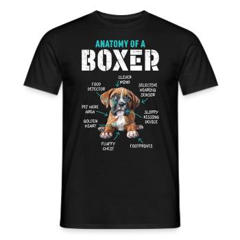 Boxeur allemand ANATOMIE D’UN BOXEUR Drôle - T-shirt homme - noir - Devant - AI Model Male 178 light (178cm)