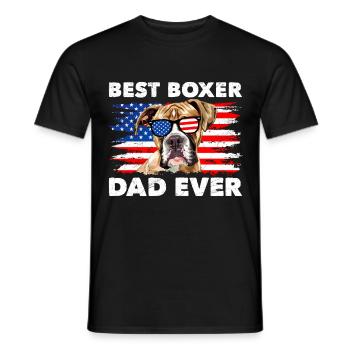 German Boxer BEST BOXER DAD EVER Boxer Dogs - Men's T-Shirt - black - Front - AI Model Male 178 light (178cm)