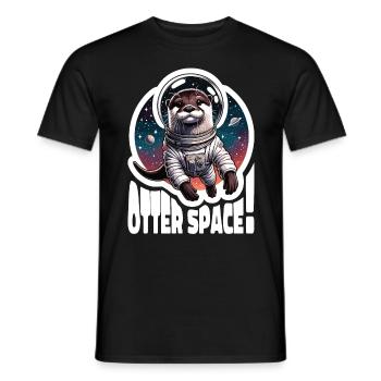 Otter Space Astronaut Space Otter Sea Otter - Men's T-Shirt - black - Front - AI Model Male 178 light (178cm)