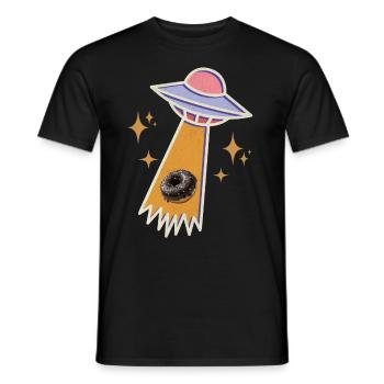 Ufo Donut - Männer T-Shirt - Schwarz - Vorne - AI Model Male 178 light (178cm)