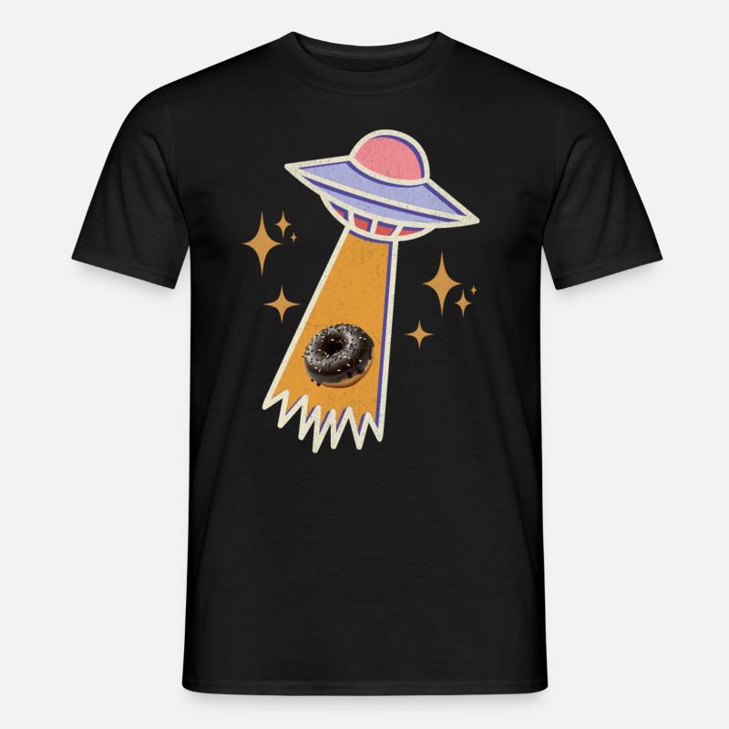Ufo Donut - Männer T-Shirt - Schwarz