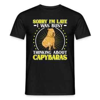 Capybara Trop tard Amérique du Sud Capybara - T-shirt homme - noir - Devant - AI Model Male 178 light (178cm)