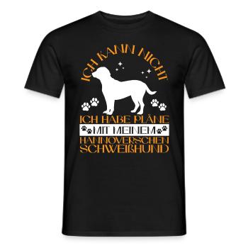 Plans avec mon chien de chasse hanovrien - T-shirt homme - noir - Devant - AI Model Male 178 light (178cm)