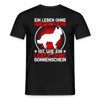 Life without Harzer Fuchs Herding Dog Herding Fox - Men's T-Shirt - black - Front - AI Model Male 178 light (178cm)