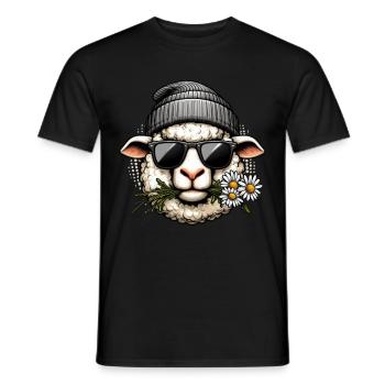 Mouton Lunettes de soleil drôles Beanie Daisy - T-shirt homme - noir - Devant - AI Model Male 178 light (178cm)