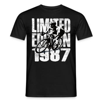Édition limitée 1987 édition limitée anniversaire - T-shirt homme - noir - Devant - AI Model Male 178 light (178cm)