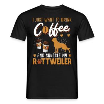 Rotti Propriétaire ENVIE DE BOIRE DU CAFÉ AVEC - T-shirt homme - noir - Devant - AI Model Male 178 light (178cm)