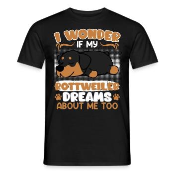 Propriétaire de Rottie JE ME DEMANDE SI MES RÊVES DE ROTTWEILER - T-shirt homme - noir - Devant - AI Model Male 178 light (178cm)