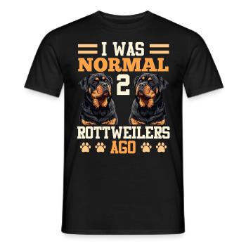 Le propriétaire de Rottie était normal il y a 2 ROTTWEILERS - T-shirt homme - noir - Devant - AI Model Male 178 light (178cm)