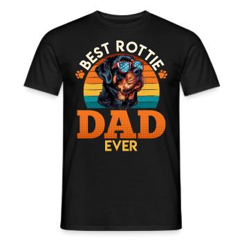 Rottweiler WELTBESTER ROTTIE PAPI Rottweiler - Männer T-Shirt - Schwarz - Vorne - AI Model Male 178 light (178cm)