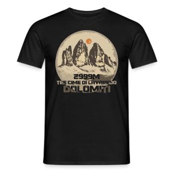Dolomites Three Peaks Tre Cime di Lavaredo Hiking - Men's T-Shirt - black - Front - AI Model Male 178 light (178cm)