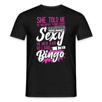 Bingo Player Ironic Sarcastic She - Männer T-Shirt - Schwarz - Vorne - AI Model Male 178 light (178cm)