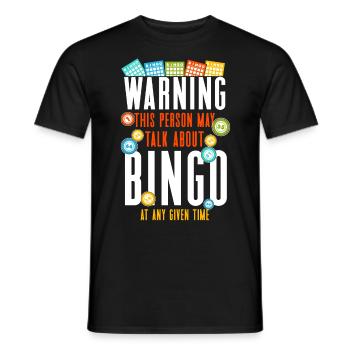 Bingo Player Warning This Person - Men's T-Shirt - black - Front - AI Model Male 178 light (178cm)