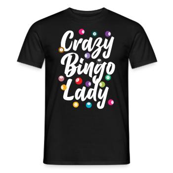 Joueur de bingo Crazy Bingo Lady - T-shirt homme - noir - Devant - AI Model Male 178 light (178cm)