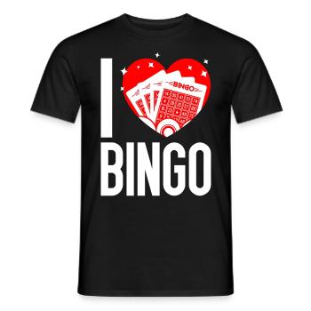 Bingo Player Heart I Love Bingo - Men's T-Shirt - black - Front - AI Model Male 178 light (178cm)
