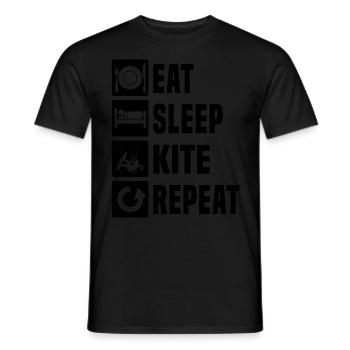 Men's Kiting Kitesurfer Women's Kite Kitesurfing - Men's T-Shirt - black - Front - AI Model Male 178 light (178cm)